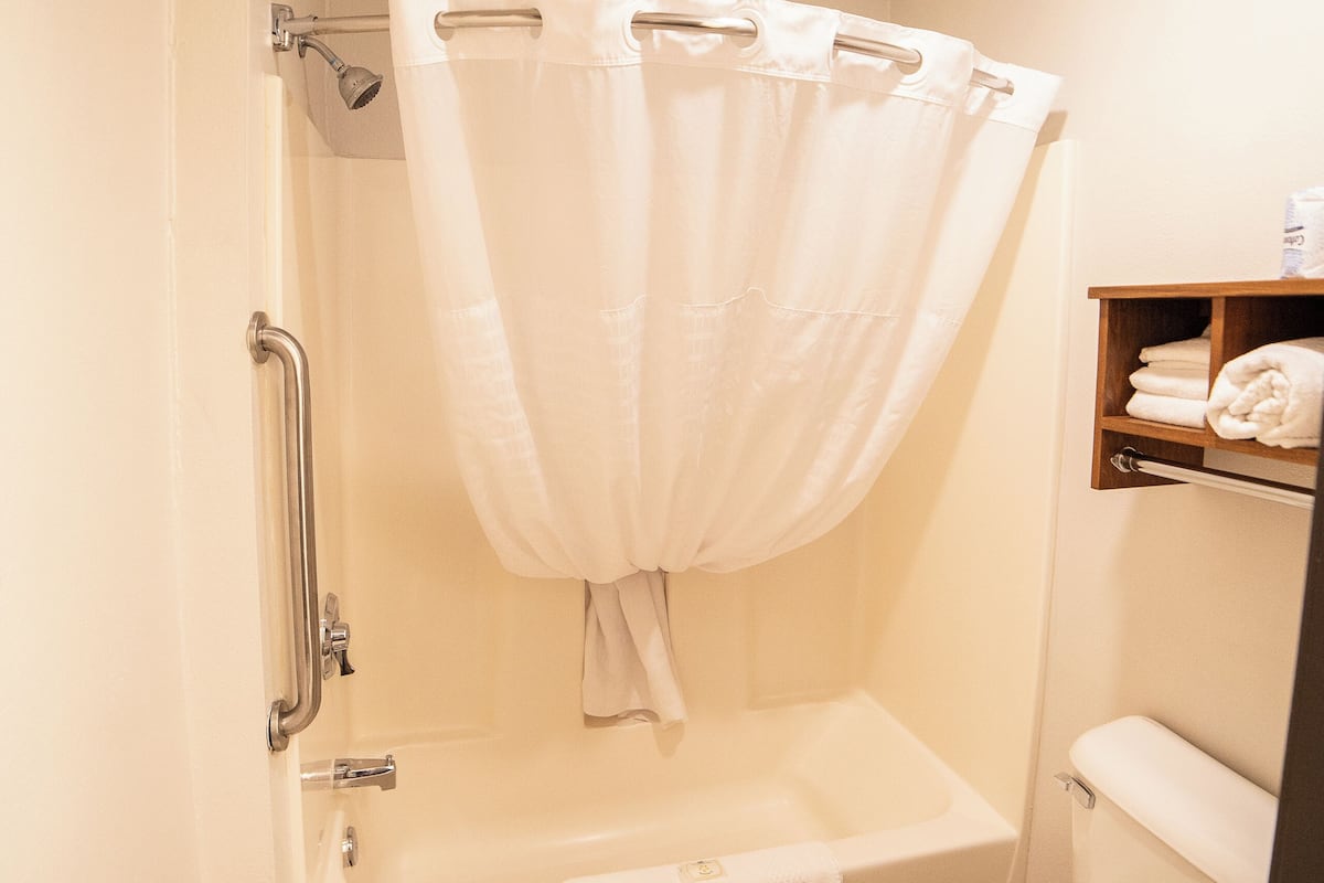 Suite, 1 Queen-Bett und Schlafsofa, Nichtraucher (Upgrade) | Badezimmer | Duschwanne, kostenlose Toilettenartikel, Haartrockner, Handtücher