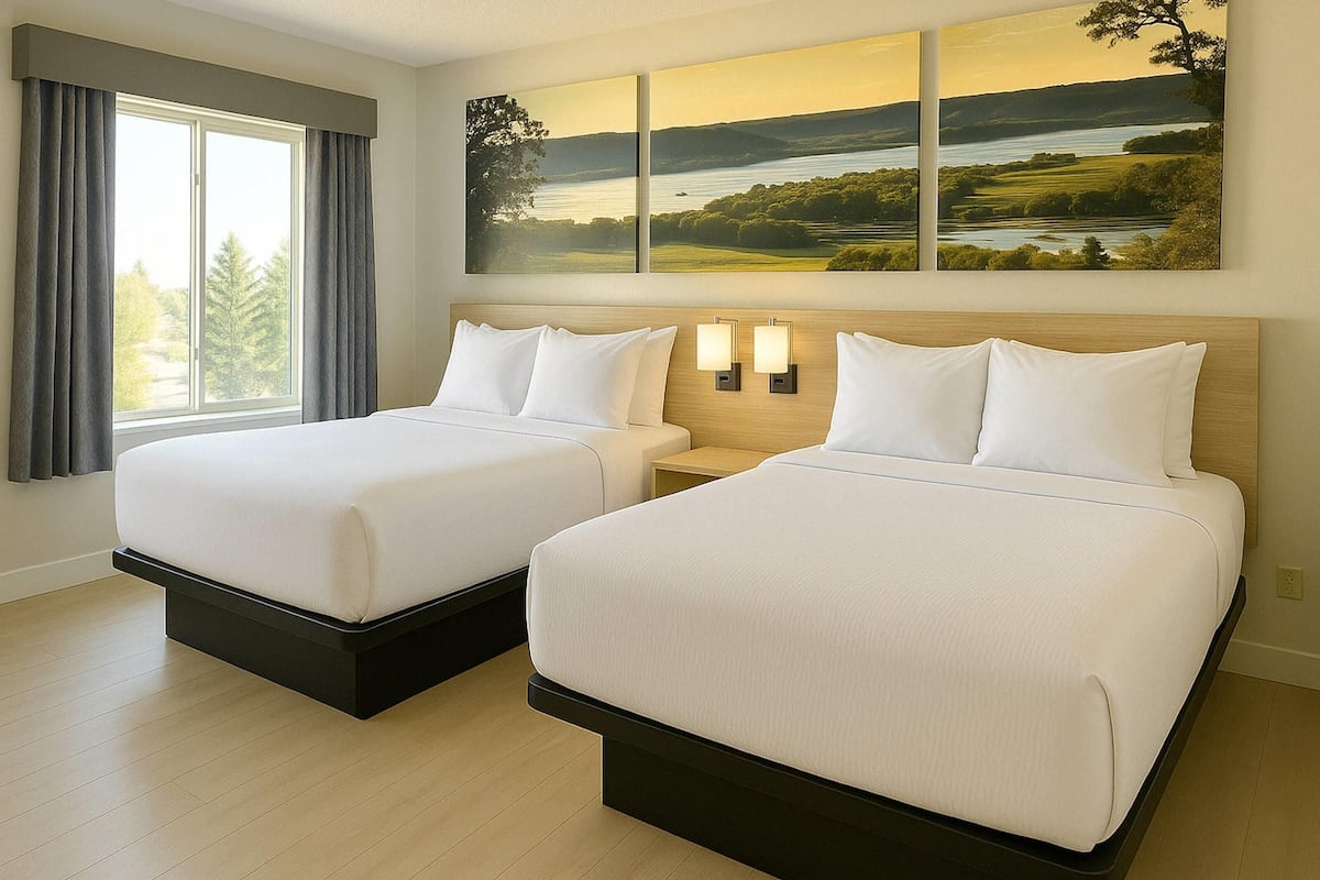 Room, 2 Double Beds, Non Smoking | Premium bedding, down comforters, desk, laptop workspace