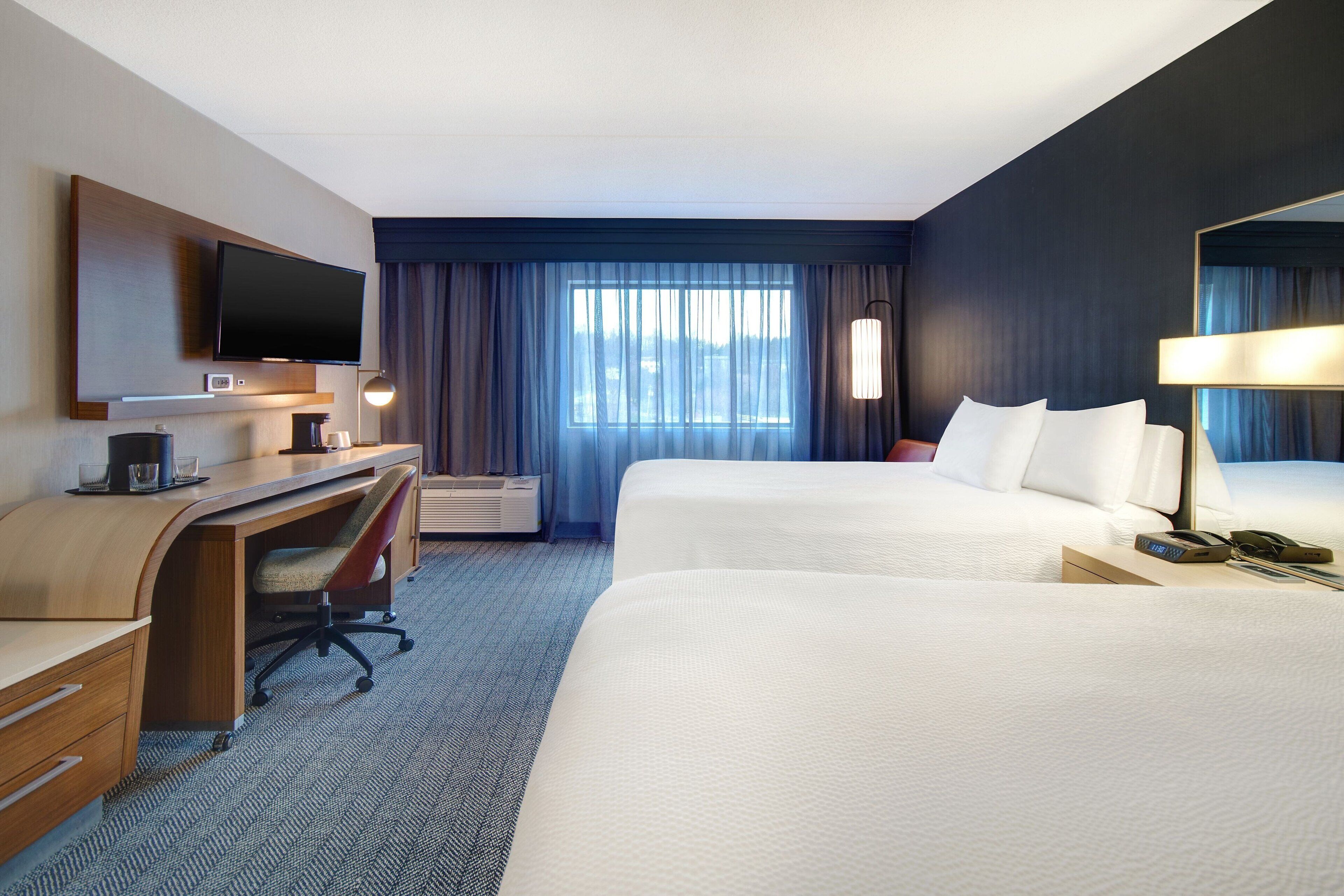 desk, blackout curtains, iron/ironing board, free wifi