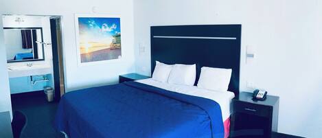 Desk, free WiFi, bed sheets, alarm clocks