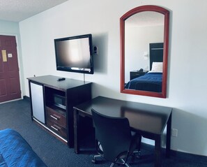 Desk, free WiFi, bed sheets, alarm clocks
