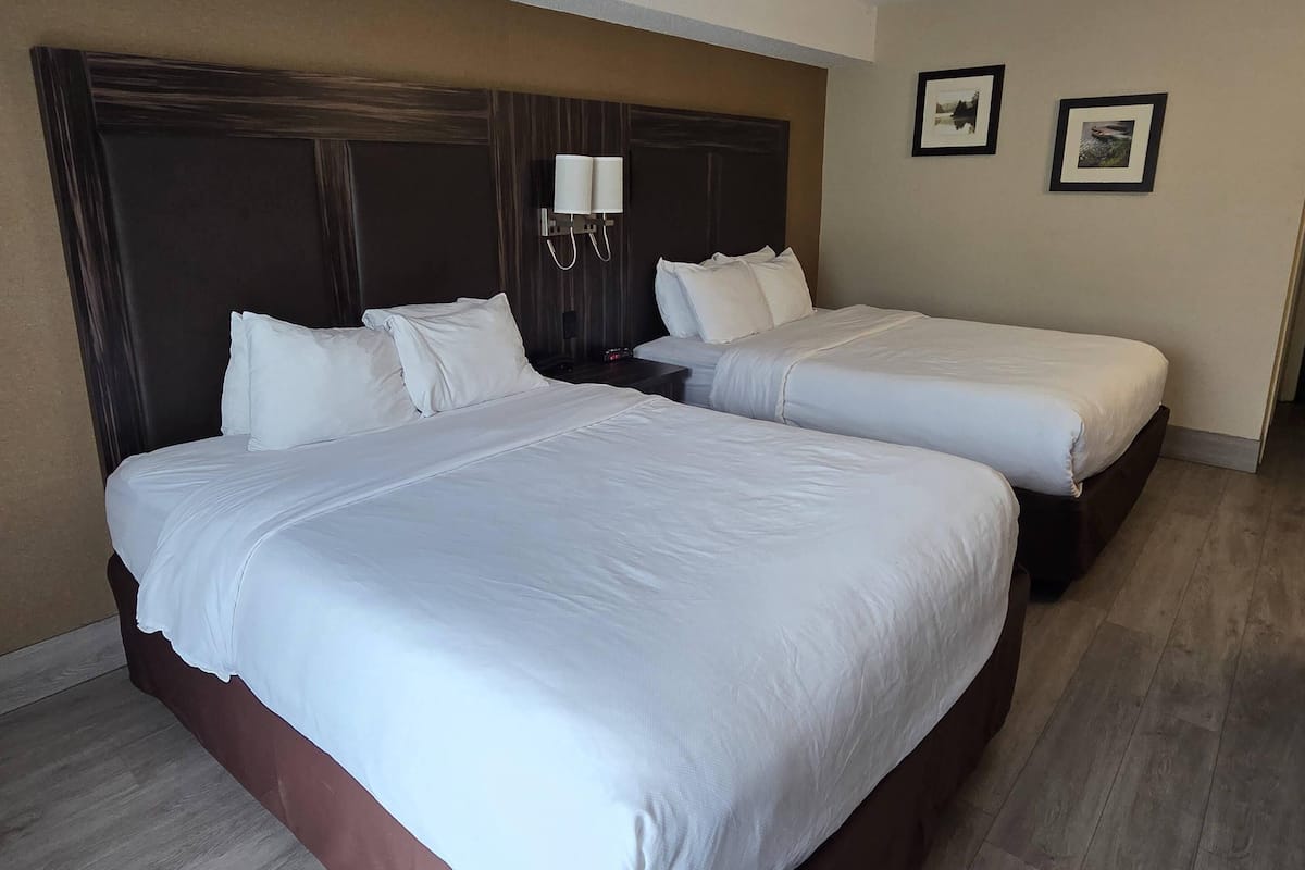 Premium bedding, blackout curtains, iron/ironing board