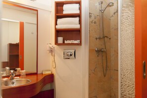 Free toiletries, hair dryer, towels