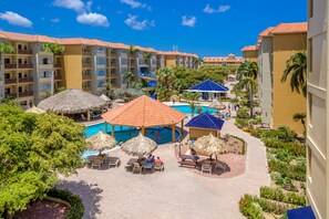 3 outdoor pools, open 10 AM to 10 PM, pool umbrellas, sun loungers