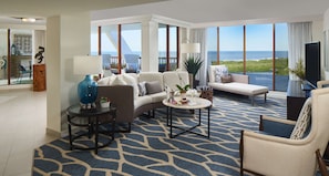 Signature Suite, 1 King Bed (Gulf View) | Premium bedding, in-room safe, desk, laptop workspace