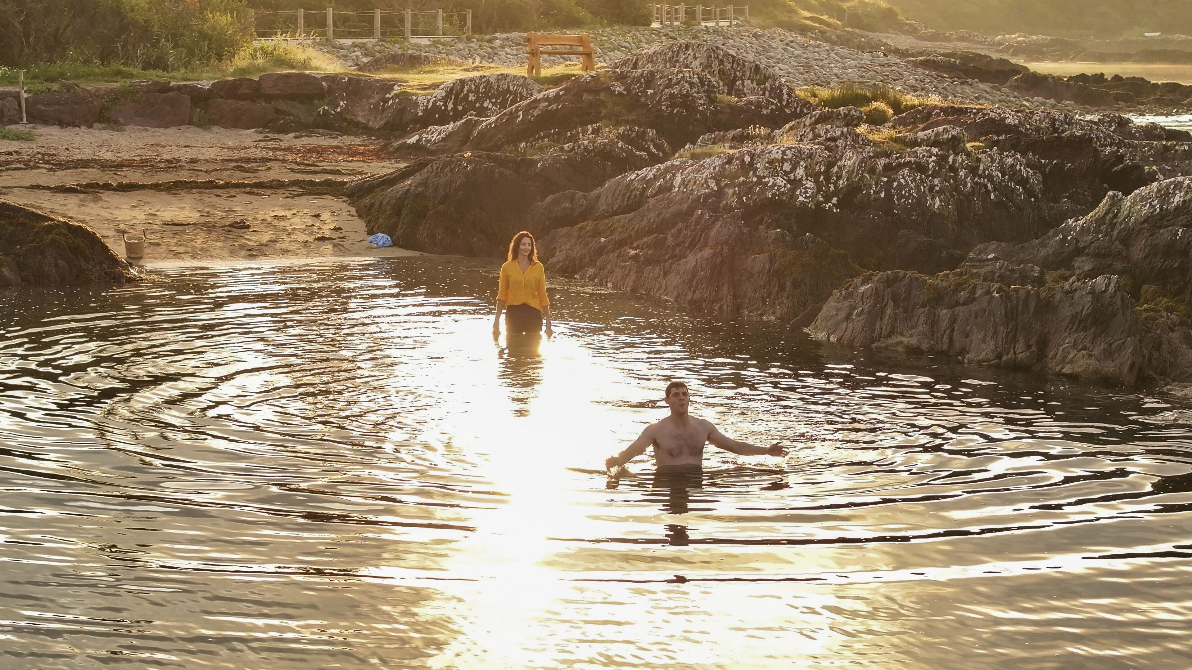 private beach, kayaking