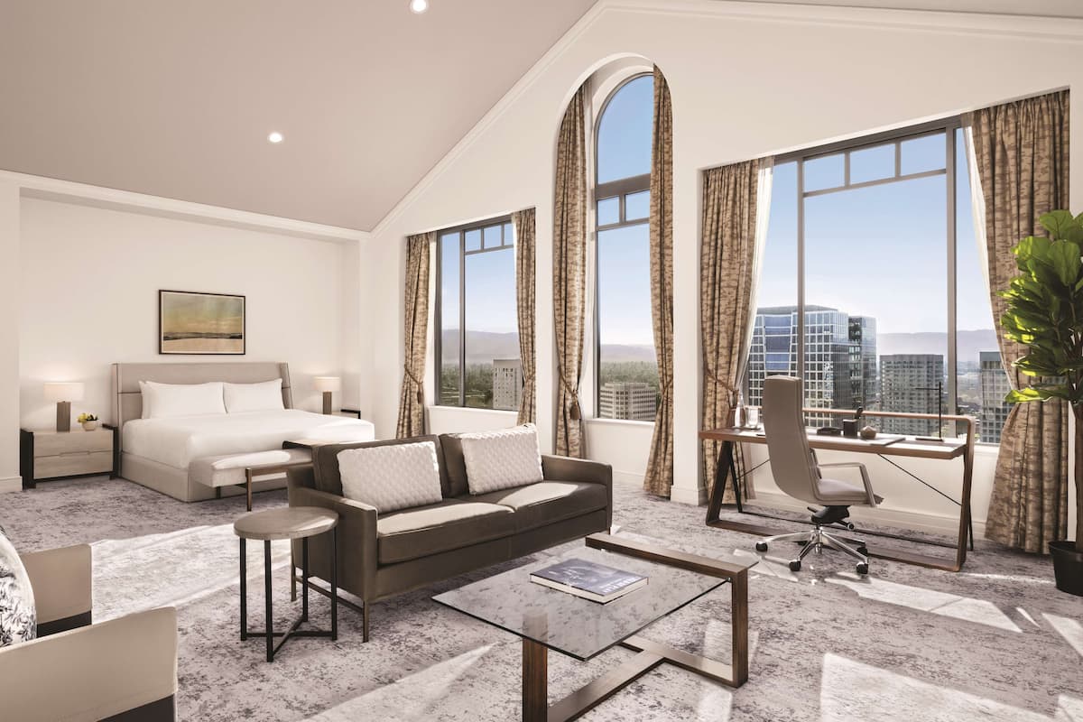 Presidential Suite | Living area | 58-inch flat-screen TV with cable channels, TV