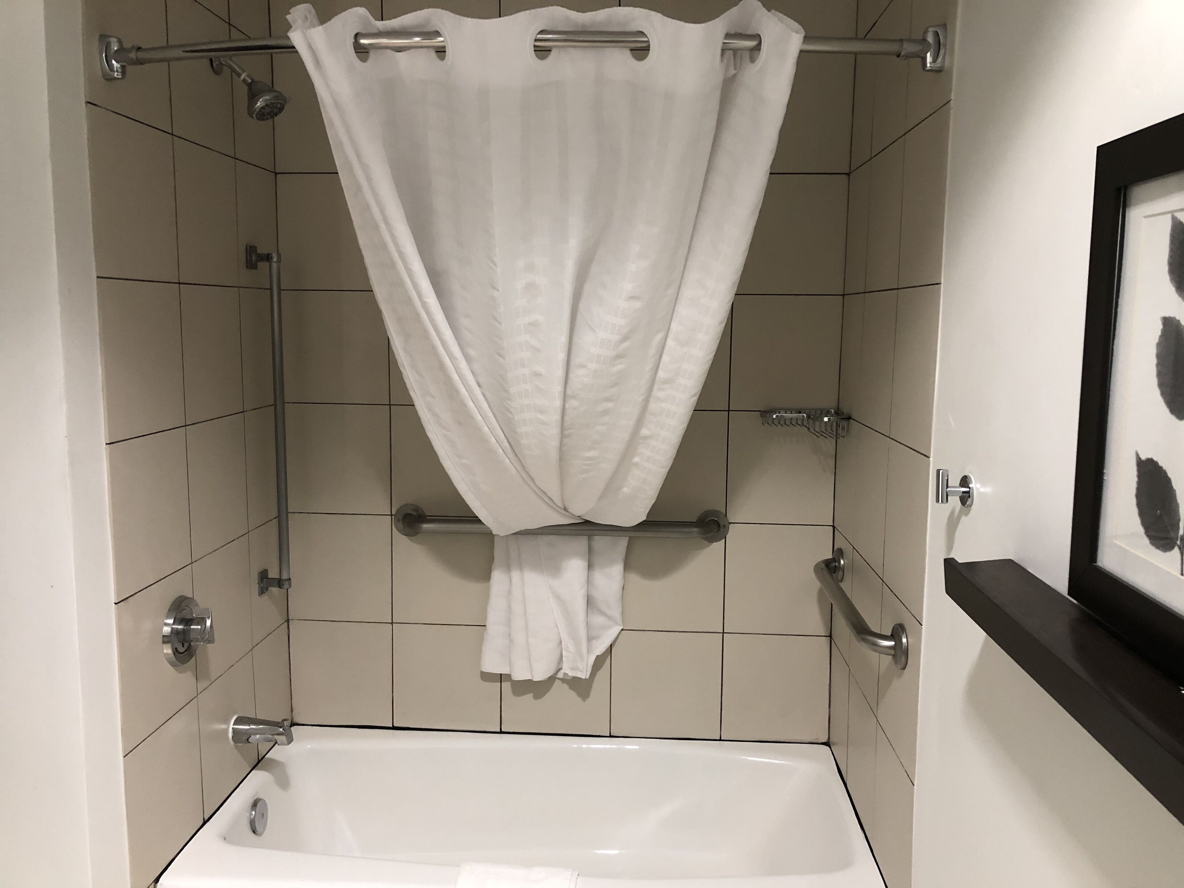 room, 1 queen bed, accessible, non smoking | bathroom | combined shower/bathtub, free toiletries, hair dryer, towels