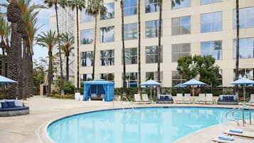 2 outdoor pools, open 6:00 AM to 10:00 PM, pool umbrellas, sun loungers