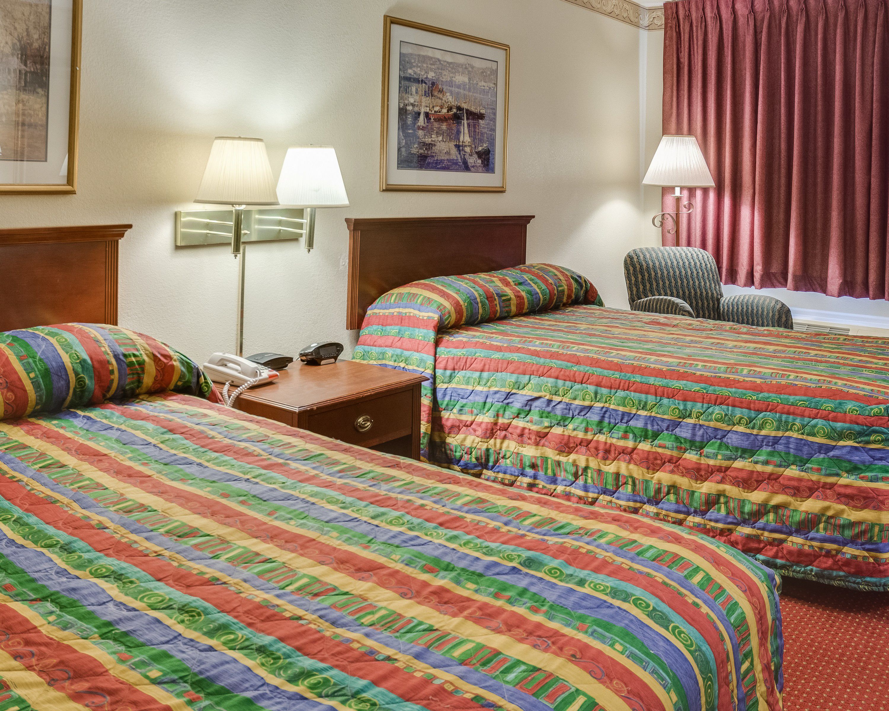 40-inch flat-screen TV with cable channels, TV