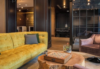Sitting area in hotel lobby at Hotel Lucia
