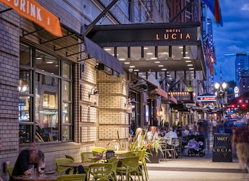 Front of property - evening/night at Hotel Lucia