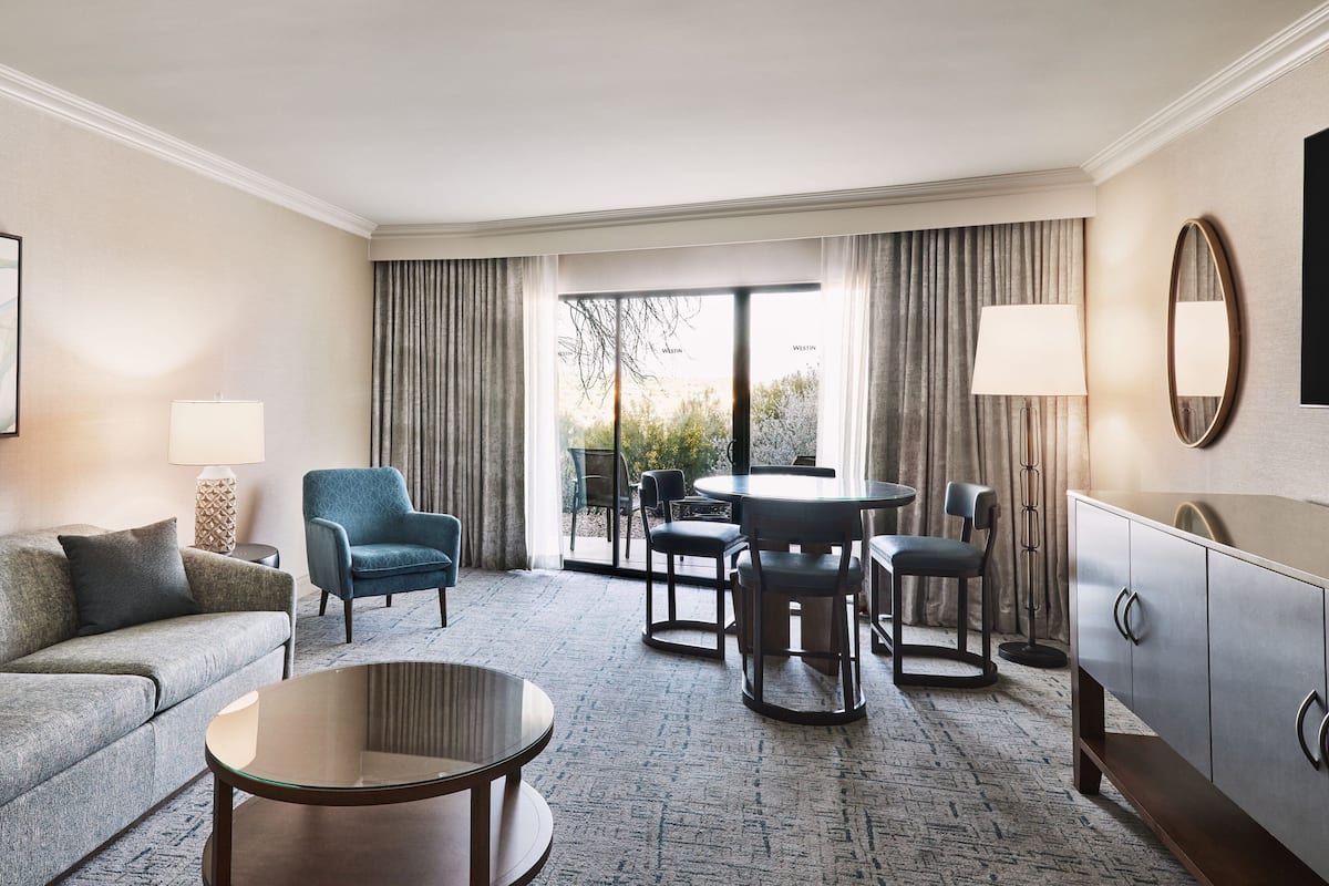Suite, 1 King Bed, Corner | Living area | LED TV, pay films
