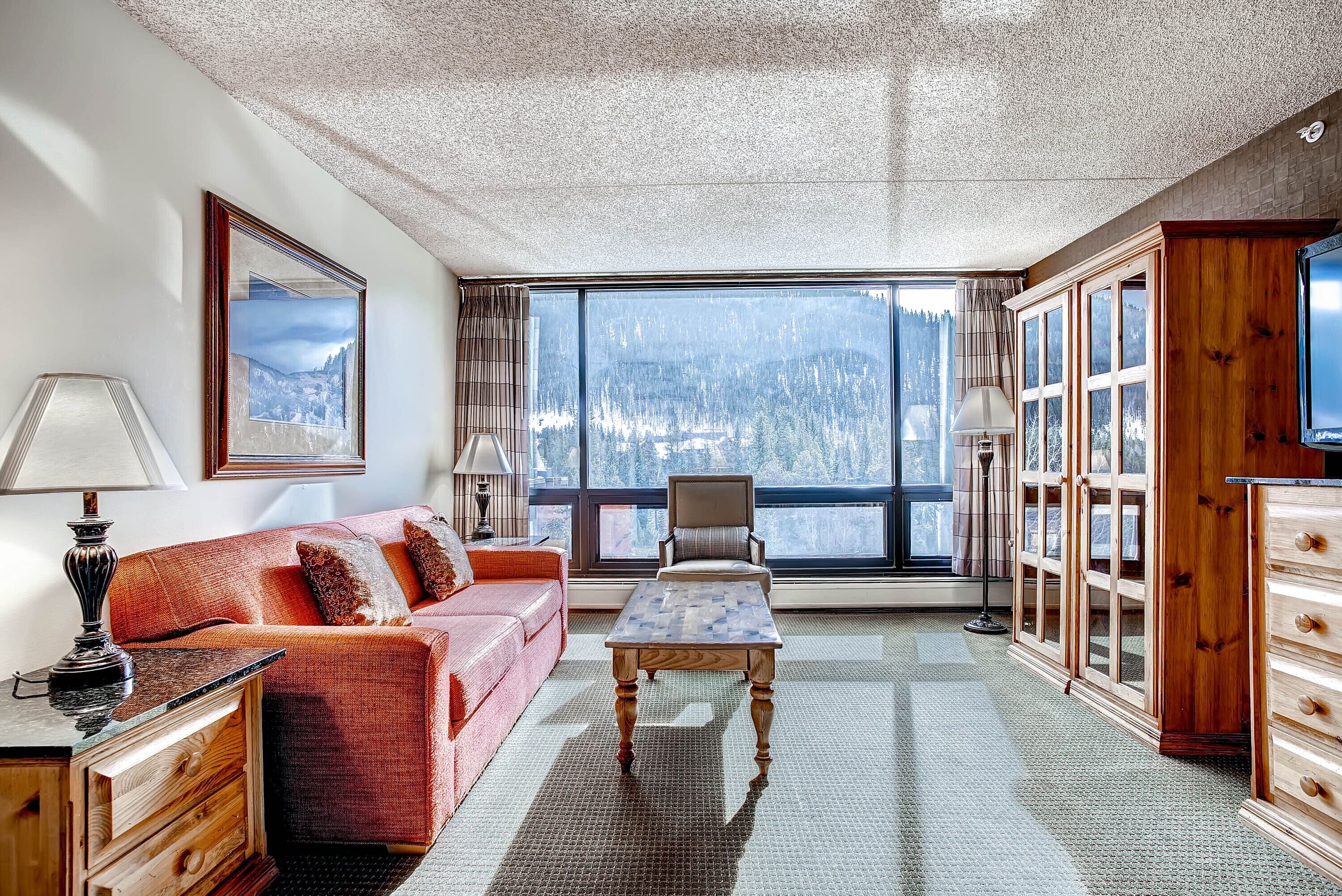 复式房, 1 张特大床 (Lodge) | 起居区 | 42-英寸纯平电视（配备有线频道）、电视、桌上足球