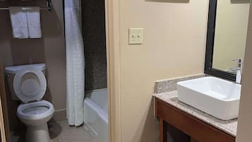 Suite, 1 King Bed, Non Smoking, Refrigerator & Microwave (Larger Room;with Sofabed) | Bathroom | Combined shower/bathtub, free toiletries, hair dryer, towels