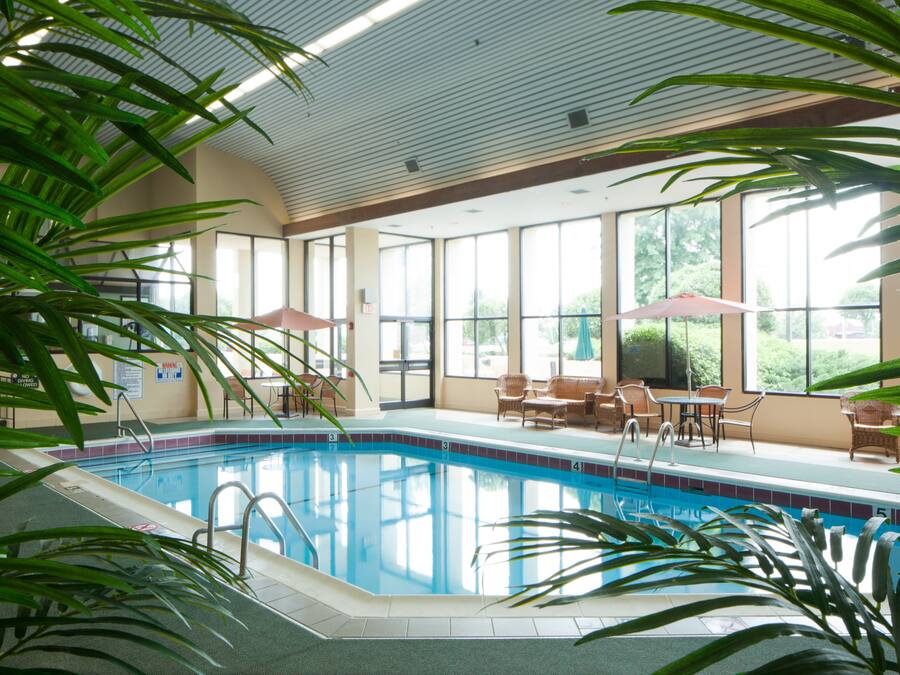 Indoor pool, open 6:00 AM to 10:00 PM, sun loungers