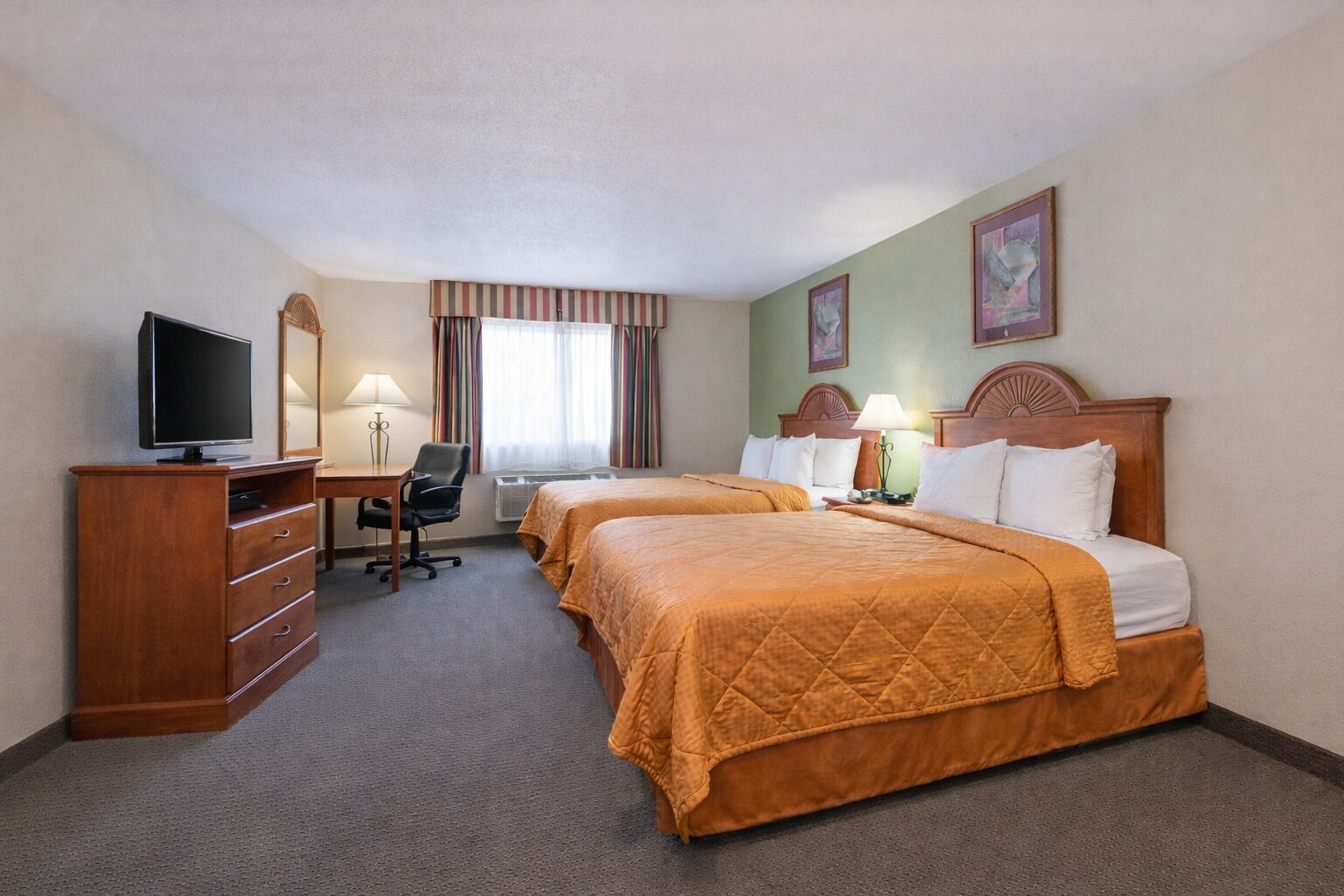 Room, 2 Queen Beds | Desk, free WiFi, bed sheets