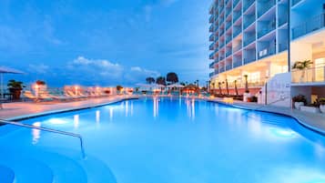 Indoor pool, 2 outdoor pools, open 8:00 AM to 11:00 PM, pool umbrellas