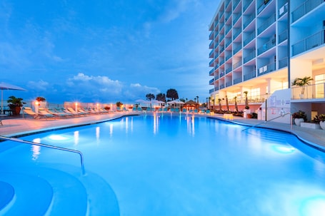 Indoor pool, 2 outdoor pools, open 8:00 AM to 11:00 PM, pool umbrellas