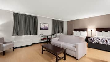 Suite, 2 Queen Beds, Non Smoking, Kitchenette | In-room safe, desk, laptop workspace, blackout drapes