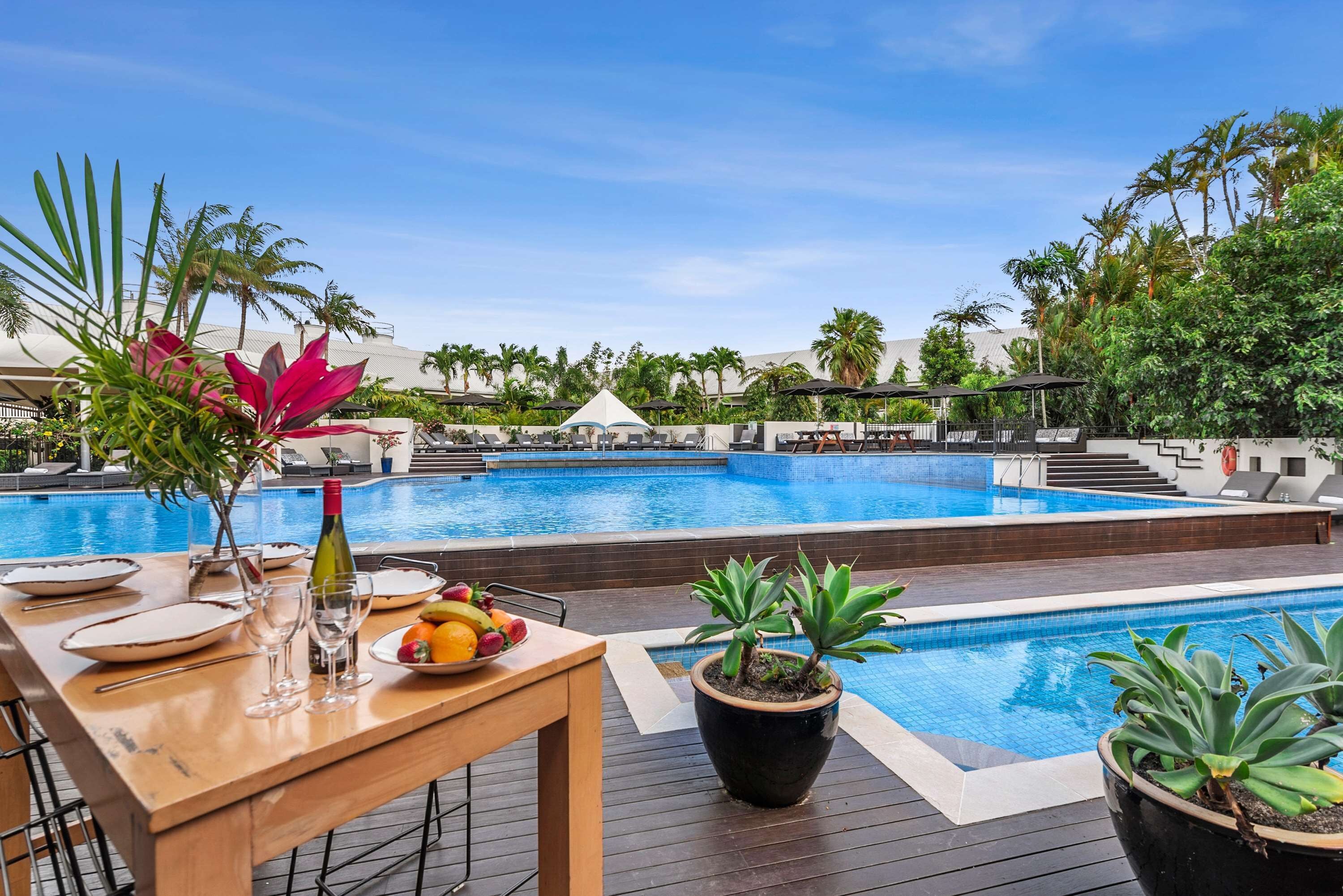 Outdoor pool, open 6:00 AM to 8:00 PM, pool umbrellas, sun loungers