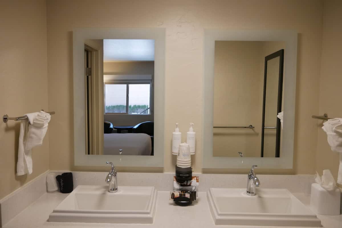 superior room, 1 king bed, non smoking | bathroom | combined shower/bathtub, eco-friendly toiletries, hair dryer, towels