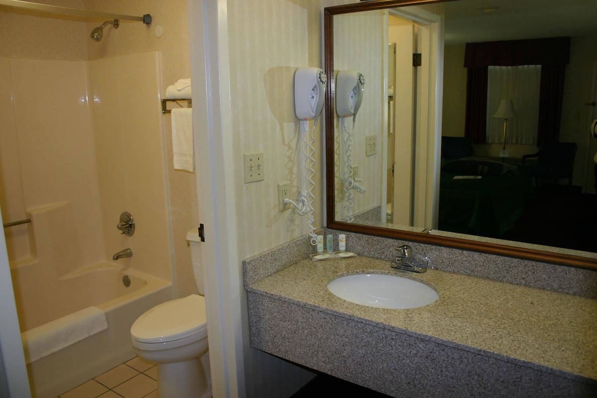Baño | Tina con regadera, amenidades de baño gratuitas, secadora de cabello