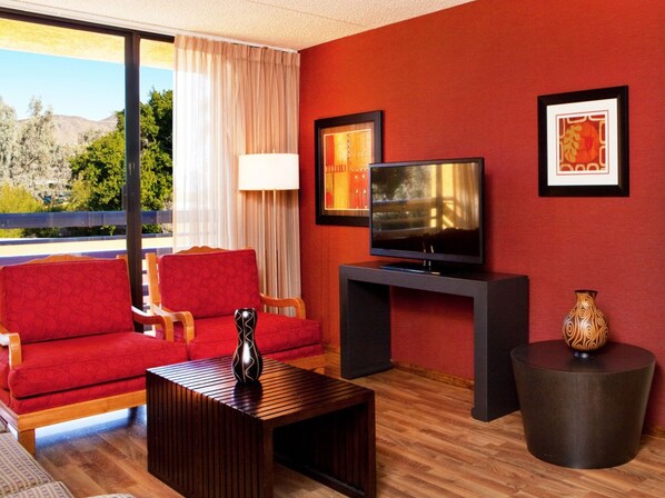 Suite | Living room | 50-inch TV with cable channels, Netflix, first-run movies