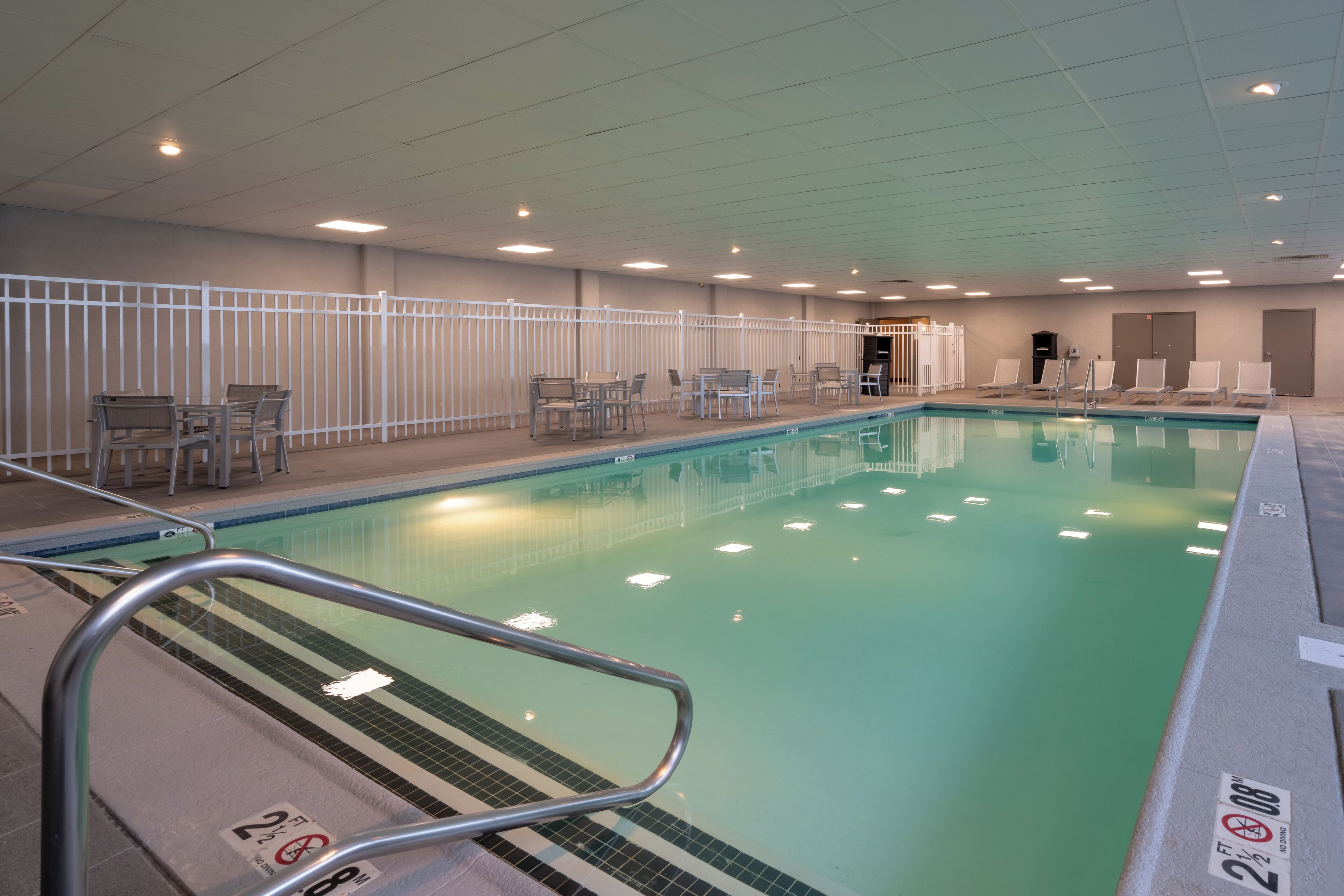 Indoor pool, open 7:00 AM to 11:00 PM, sun loungers