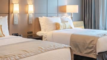 Standard Room, 2 Double Beds, Non Smoking, Microwave | Desk, laptop workspace, blackout drapes, soundproofing