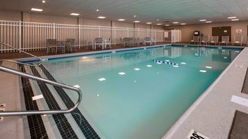 Indoor pool, open 7:00 AM to 11:00 PM, sun loungers