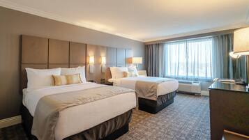 Standard Room, 2 Queen Beds, Non Smoking, Microwave | Desk, laptop workspace, blackout drapes, soundproofing