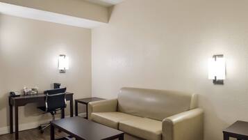 Desk, blackout curtains, iron/ironing board, free cots/infant beds