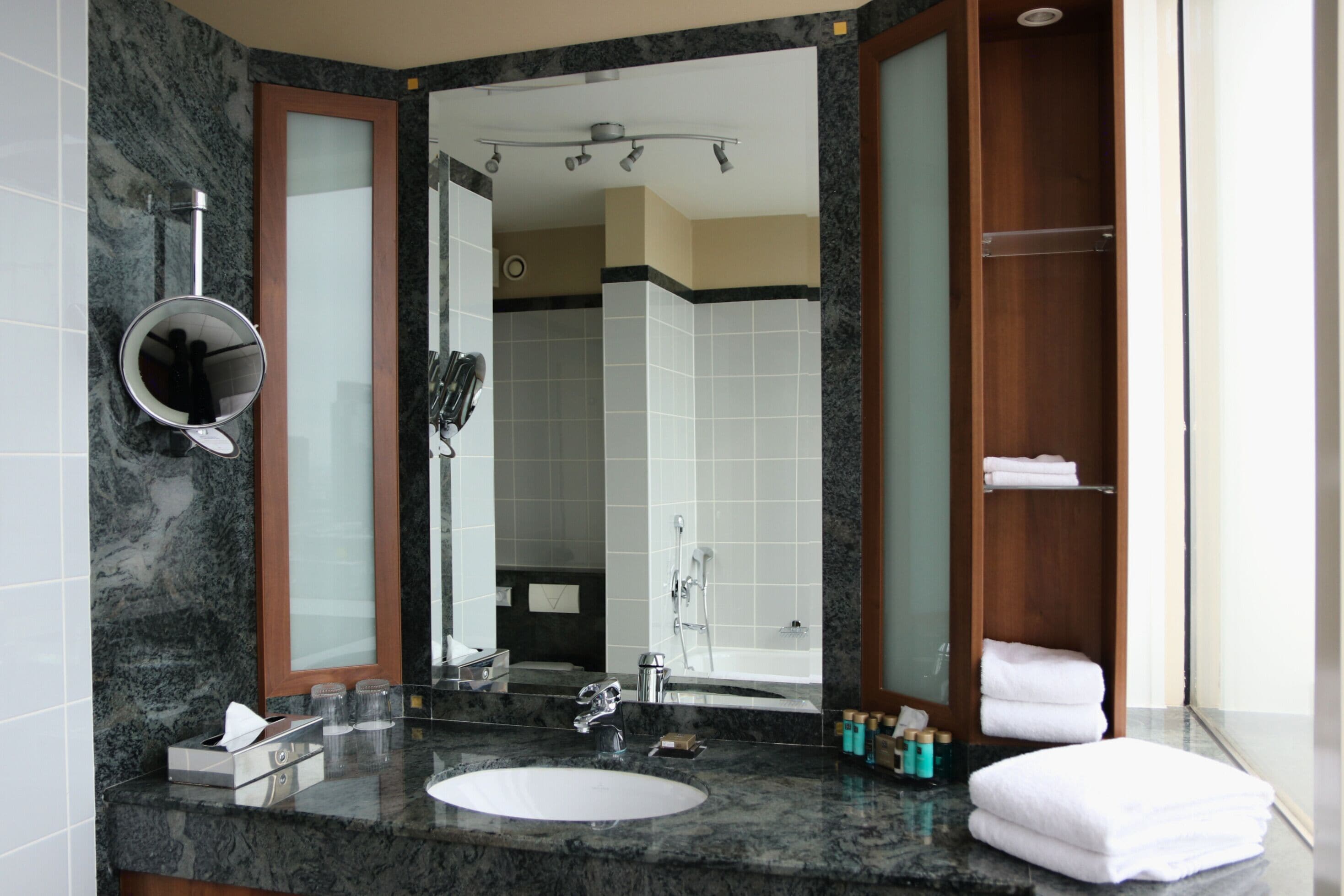 free toiletries, hair dryer, towels, soap