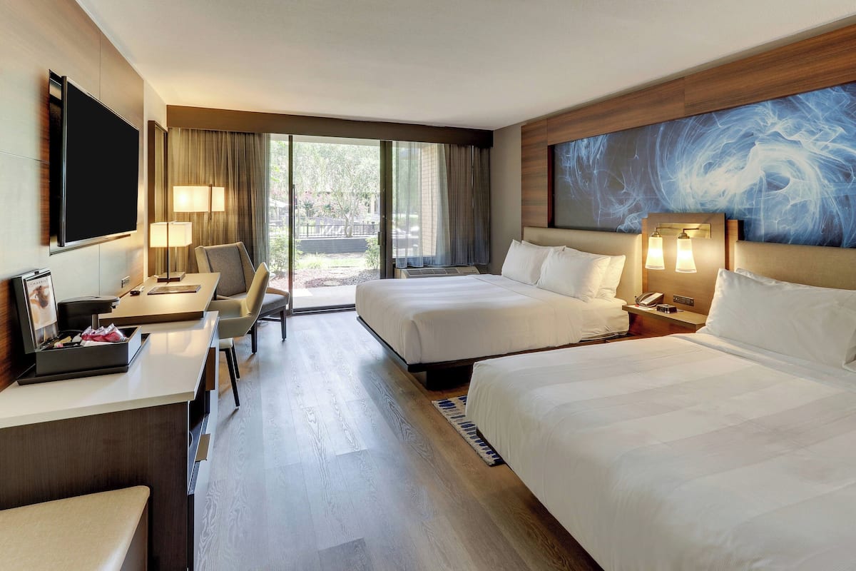 Room, 2 Queen Beds, Courtyard View | Frette Italian sheets, premium bedding, down comforters, pillowtop beds