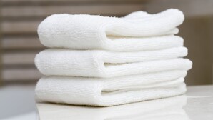 A stack of white towels.