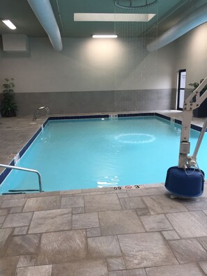 Indoor pool, outdoor pool, sun loungers