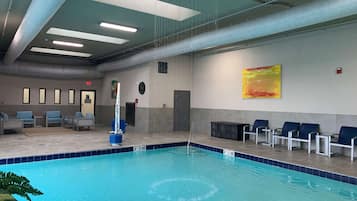 Indoor pool, outdoor pool, sun loungers