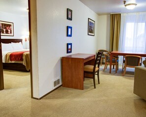 Desk, blackout curtains, iron/ironing board, free WiFi