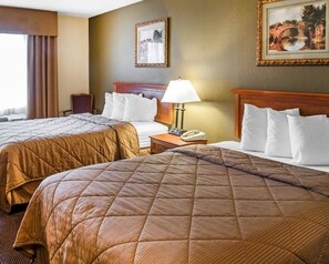 Standard Room, 2 Queen Beds, Non Smoking | Desk, iron/ironing board, free WiFi, bed sheets