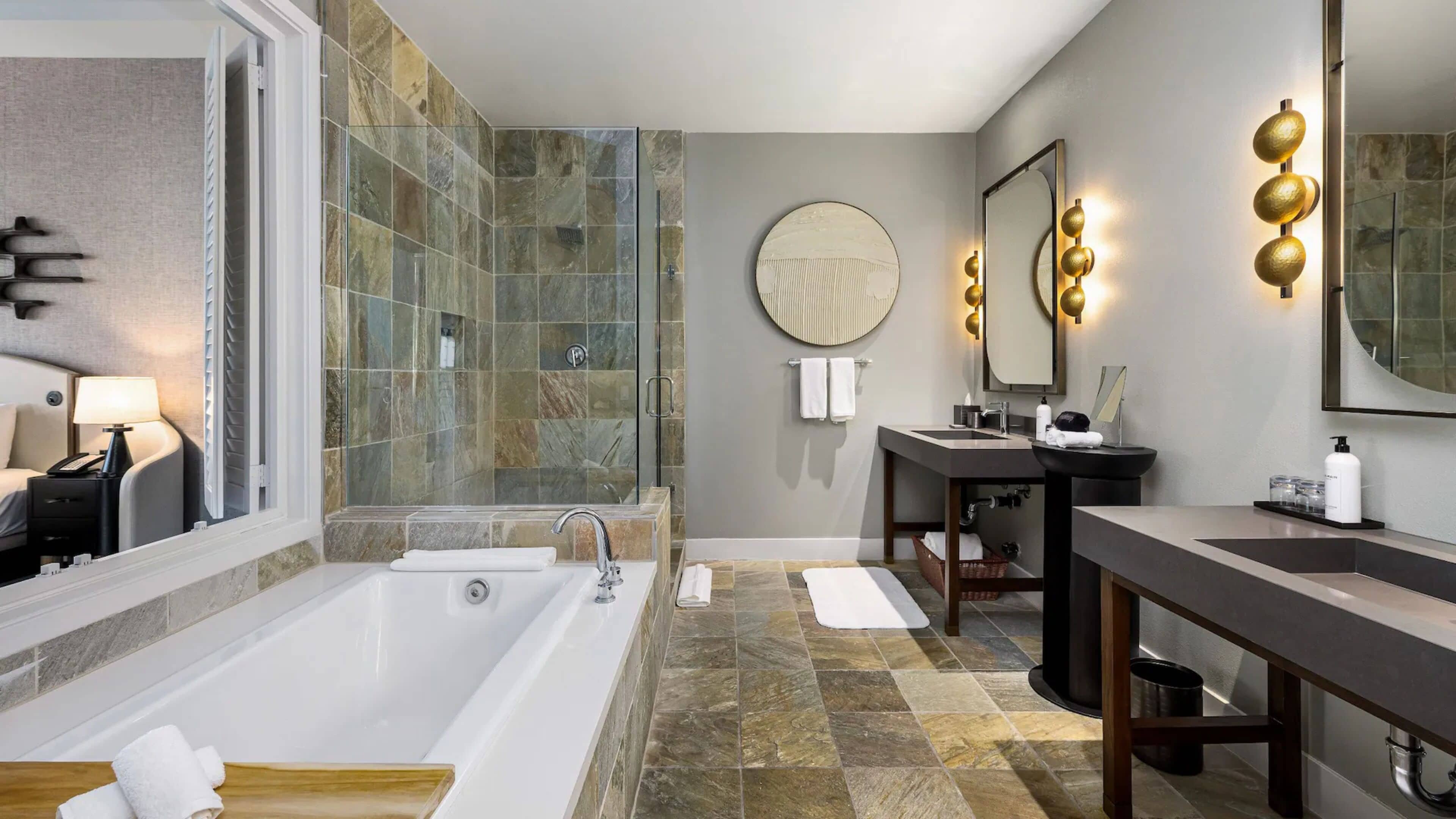 presidential villa | bathroom | separate bathtub and shower, free toiletries, hair dryer, bathrobes