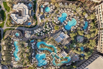 9 outdoor pools, open 7:00 AM to 10:00 PM, cabanas (surcharge) at Grand Hyatt Indian Wells Resort & Villas
