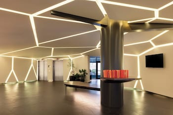 Hotel entrance and lobby at M Social Hotel Times Square New York