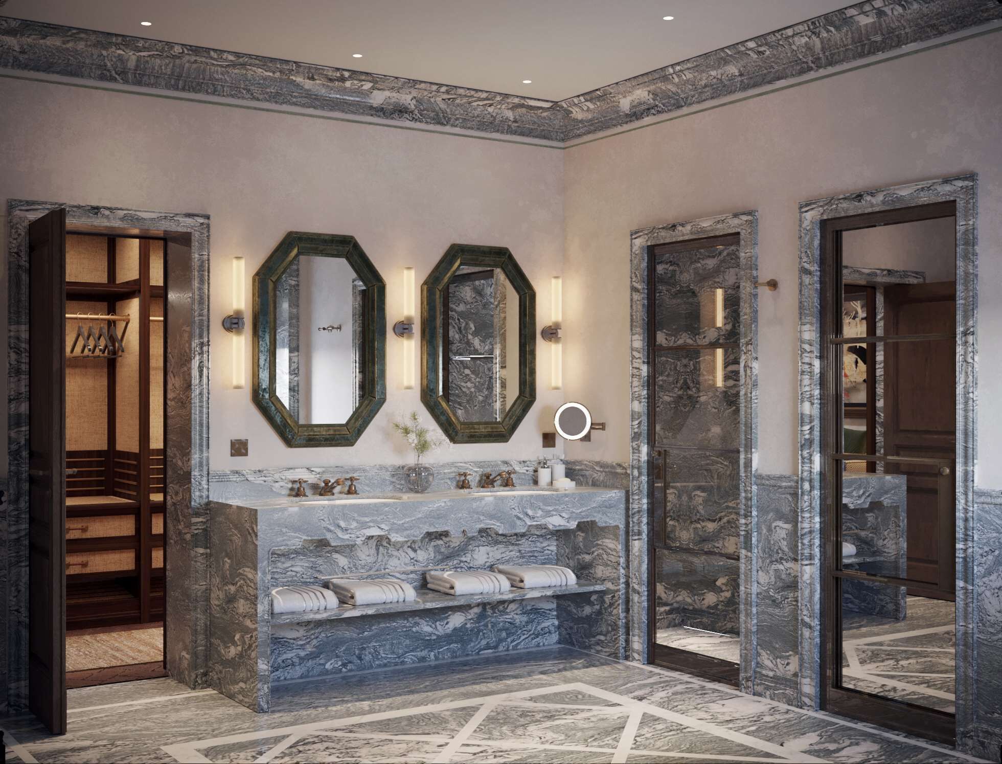 suite (gran tour) | bathroom | combined shower/bathtub, rainfall showerhead, hair dryer, bathrobes