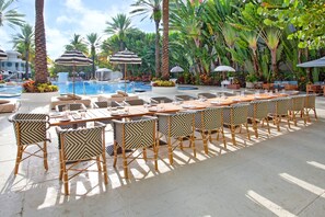 Outdoor banquet area