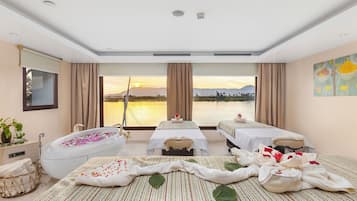 Espace de soins pour les couples, sauna, bain Ă remous, soins corporels