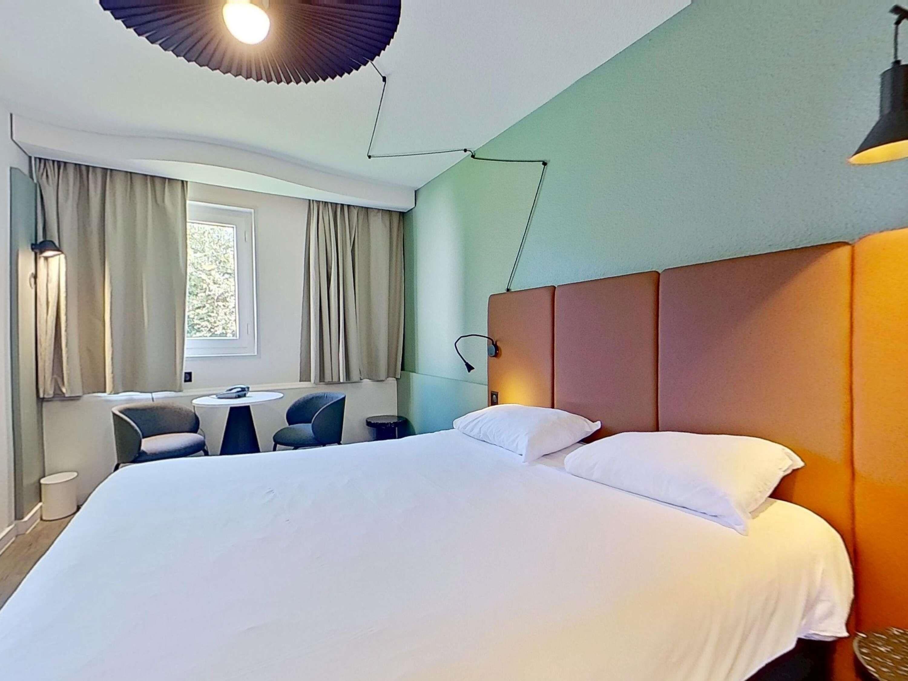 Premium bedding, desk, free WiFi, bed sheets
