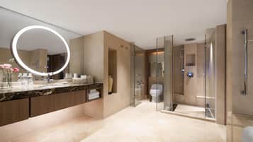 Premium bedding, free minibar items, in-room safe, desk