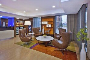 Relax in style with comfortable seating and a beautiful view.