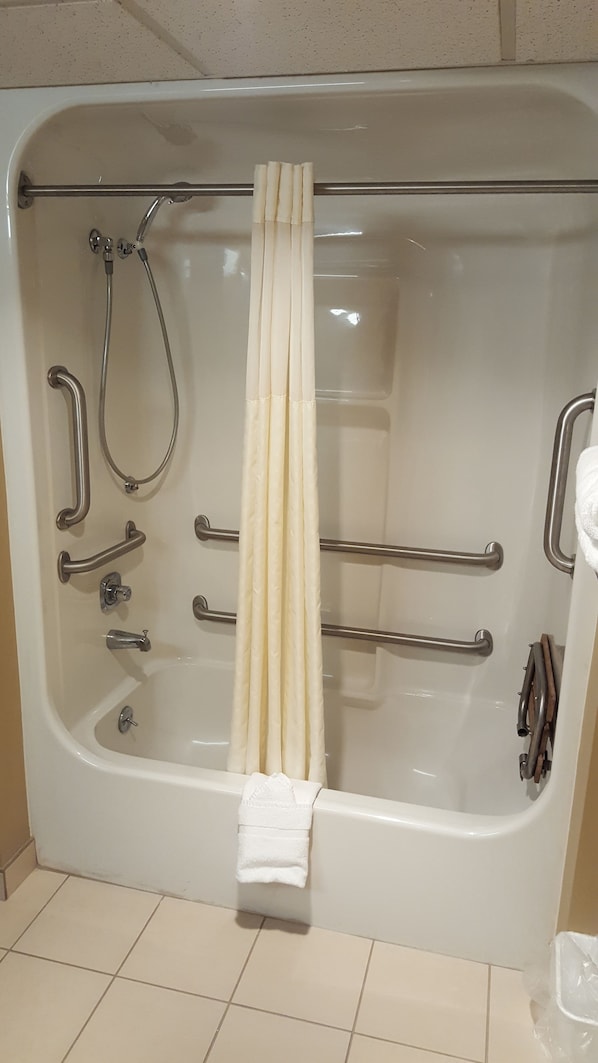 Standard Room, 1 Queen Bed, Accessible, Refrigerator & Microwave | Bathroom